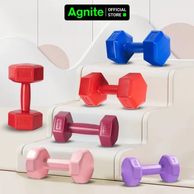 Tạ Tay Agnite Tập Gym Yoga Thể Dục Tại Nhà 1kg 2kg 3kg Lõi Cát Gang Bọc Nhựa Cao Cấp Chống Xước