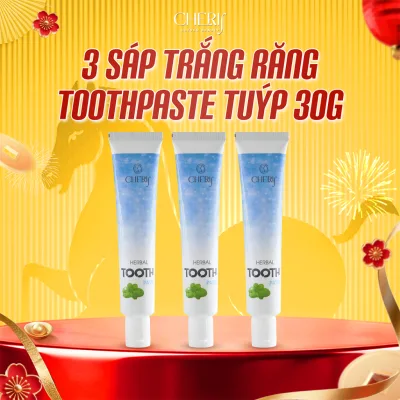 Combo 3 Tuýp 30g Sáp trắng răng ToothpasteCherif Việt Nam - Hỗ trợ răng trắng sáng, hơi thở thơm mát