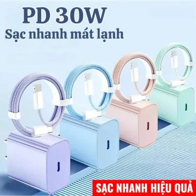 Bộ Sạc Nhanh PD 30W Cho Điện Thoại IP Sạc 60 Phút Lên 60-80% Không Nóng Máy Sạc Ổn Định