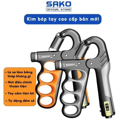 Kìm Bóp Tay Cao Cấp, Dụng Cụ Tập Gym Điều Chỉnh Mức Lực 5-165kg Có Đếm Số TOPBODY KIMCA08