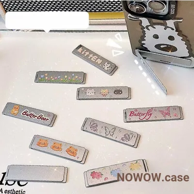 Dành cho tất cả các mẫu điện thoại di động Giá đỡ điện thoại dễ thương để bàn có thể gập lại siêu mỏng kim loại vô hình hỗ trợ đứng ốp lưng điện thoại nhãn dán di động và nhỏ gọn