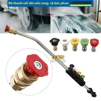 Ống nối uốn cong 30 độ nối nhanh béc phun cho máy rửa xe cao áp Karcher K2 - K7, xịt gầm xe, nóc xe ô tô chuyên nghiệp, lõi ống INOX chịu áp lực cao, khay đựng béc phun tháo lắp dễ dàng, phụ kiện máy rửa xe Karcher K2, K3, K7, Kaecher
