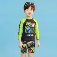 Đồ bơi bé trai dài tay 2 mảnh họa tiết khủng long,Bộ đồ tắm,đồ đi biển cho bé trai 10-45kg
