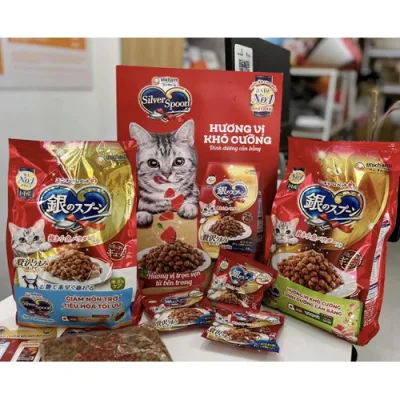 Hạt Silver Spoon Túi 1kg Cho Mèo - Thức Ăn Giúp Giảm Nôn Trớ Ở Mèo (Nhập Khẩu Nhật Bản)