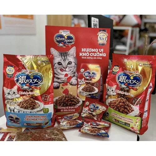 Hạt Silver Spoon Túi 1kg Cho Mèo - Thức Ăn Giúp Giảm Nôn Trớ Ở Mèo (Nhập Khẩu Nhật Bản)