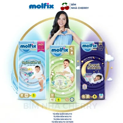 Tã/bỉm Quần dán MOLFIX ORGANIC ultra jumbo thiên nhiên bằng bông size M40+6 / L36+6 / XL34+6 / XXL30+6 / XXX24+6