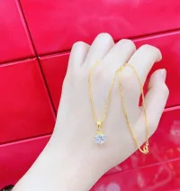 Dây chuyền nữ mạ vàng phong cách đơn giản sang trọng - mang dự tiệc, đi chơi - 140621