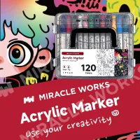 MW Bút Màu Acrylic Marker,Đầu bút đôi,Hộp nhiều lớp,Mũ bút có số,Màu Tô Trên Mọi Chất,Dụng cụ nghệ thuật,Bút Maker