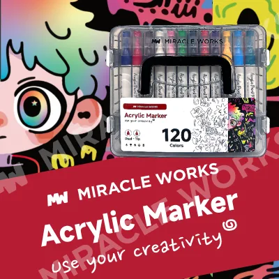 MW Bút Màu Acrylic Marker,Đầu bút đôi,Hộp nhiều lớp,Mũ bút có số,Màu Tô Trên Mọi Chất,Dụng cụ nghệ thuật,Bút Maker