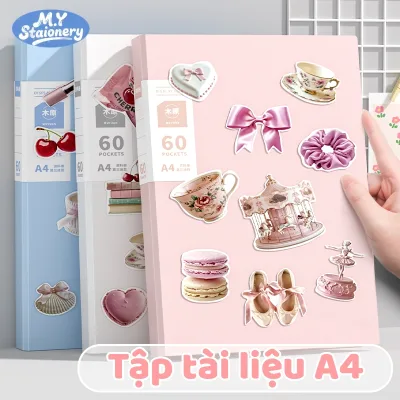 File Lá A4 30/40/60 Lá – Tệp Đựng Tài Liệu Nhiều Ngăn, Nhựa PP Dày Học Sinh Văn Phòng