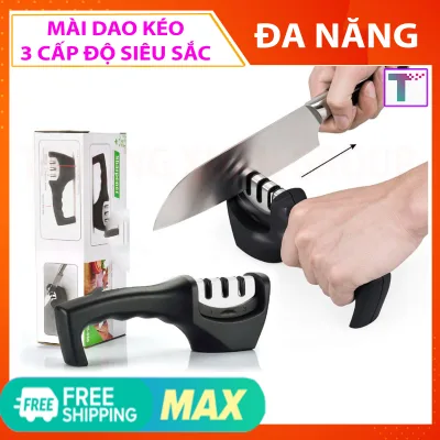Dụng cụ mài dao Knife sharpener X8 cao cấp mài dao kéo đa năng công nghệ Nhật Bản thiết kế 3 trong 1 lưỡi mài phủ gốm ceramic phủ kim cương hợp kim vonfram