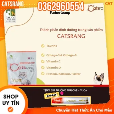 Thức ăn hạt cho mèo CATSRANG Hàn Quốc 4kg -Thức ăn cho chó mèo , thức ăn khô cho mèo (TÚI CHIẾT GIÁ RẺ)