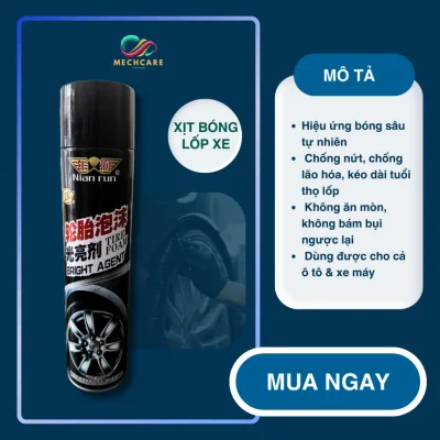 Chai xịt vệ sinh, dưỡng bóng lốp xe ô tô xe máy MechCare - Bảo vệ phục hồi lốp xe