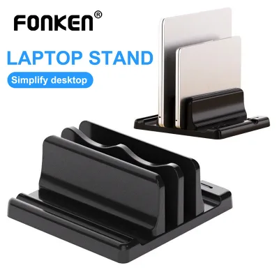 Fonken Giá đỡ máy tính xách tay dọc có thể điều chỉnh Khe cắm kép Giá đỡ máy tính xách tay Thích hợp cho máy tính bảng Máy tính xách tay Tiết kiệm không gian để bàn