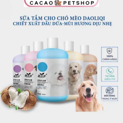 Sữa tắm cho chó mèo Dorrikey, giảm nấm ngứa, dưỡng ẩm, trừ ve rận, bao thơm, sạch 510ml - Cacao