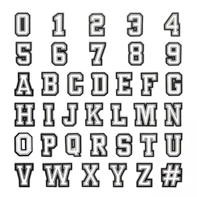 Sticker Charm /1pieces Charm Sticker gắn dép Chữ cái tiếng Anh đen trắng ABC/Số 123 Charm Sticker gắn dép