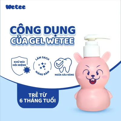 Gel đánh răng Wetee Puresoft/ Softcare - Gel vệ sinh răng miệng cho bé từ 6 tháng tuổi