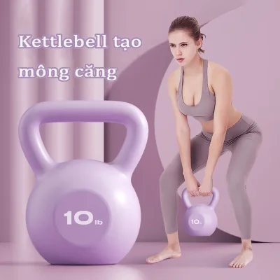 chuông ấm tập gym 5lb / 10lb / 15lb / 20lb Lớp Phủ PVC Màu Kẹo Ấm Siêu Tốc Quả Tạ Bộ Thiết Bị Tập Thể Dục Tại Nhà Thiết Bị Squat