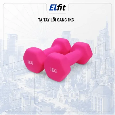 Tạ Tay Nữ Lõi Gang Đặc Bọc Cao Su Tập Gym Giúp Săn Chắc Cơ Chống Trơn Trượt Xước Vỡ Sàn 1kg - TaTay-1kg