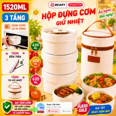 Hộp Đựng Cơm Túi Đựng Cơm Trưa Giữ Nhiệt Văn Phòng Cách Nhiệt, Combo 3 Ngăn Đựng Thức Ăn 2 Lớp Bằng Thép Không Gỉ 304