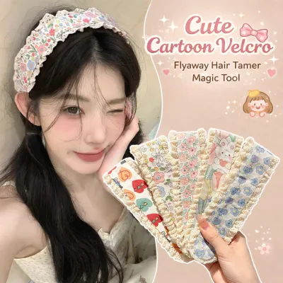 Miếng Dán Tóc Mái Nữ Kiểu Hàn Hoa Nhí Xinh Xắn, Băng Đô Velcro Giữ Tóc Gọn Gàng Khi Makeup Rửa Mặt