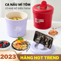 Ca nấu mì mini đa năng, nồi nấu cô đơn 1 người dung tích 0.8L dành cho học sinh, sinh viên tiện lợi