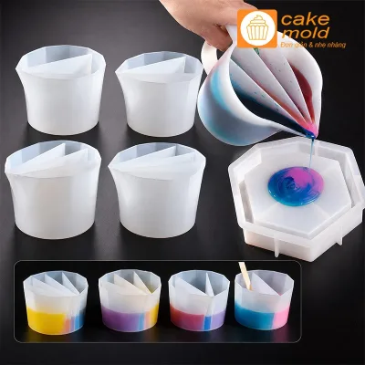 Ca silicon chia ngăn pha màu đổ rau câu sơn thủy cốc trộn màu đổ epoxy resin dụng cụ làm rau câu nghệ thuật