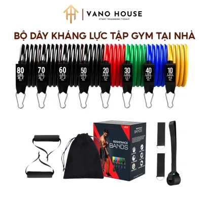 Bộ Dây Kháng Lực Ngũ Sắc VANO HOUSE – Dây Đàn Hồi Cao Cấp Tập Gym, Yoga, Fitness, Thể Thao Tại Nhà