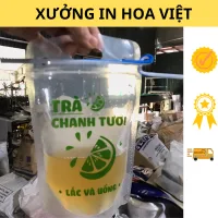 100 Túi Zip Trà Chanh 15x22cm Có in Hình chất PE An Toàn để đựng Trà Chanh