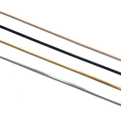4 Màu 316 Thép Không Gỉ Vuông Rắn Dây Xích Nam Nữ Vòng Cổ Trang Sức Vòng Cổ Dây Chuyền Chiều Rộng 0.9 / 1.2 / 1.5 / 2 Mm