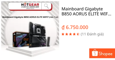 Mainboard Gigabyte B850 AORUS ELITE WIFI7 (rev. 1.x)
