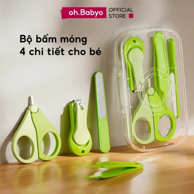 Bộ Bấm Móng Tay Cho Bé Sơ Sinh Dụng Cụ Cắt Móng Tay 4 Chi Tiết Thép Không Gỉ ohBabyo Cao Cấp