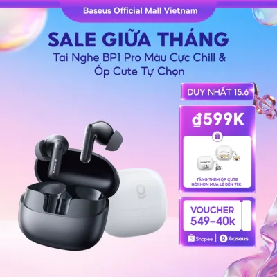 Tai Nghe Bluetooth Baseus BP1 Pro ANC -50dB Bass Tốt 55 Giờ Phát Nhạc Chống nước IPX55 Hi-Res