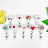 Kẹp Thẻ Y Tá Acrylic Có Thể Thu Vào Huy Hiệu Cuộn Bác Sĩ Tên Thẻ Nhân Viên Y Tế Vượt Qua Nhân Viên ID Huy Hiệu Giá Đỡ Kẹp