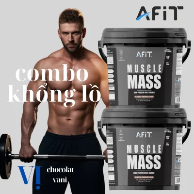 Combo of 2 Muscle Mass Milk Buckets for High-Efficiency Weight Gain and Muscle Gain - Genuine Afit Product