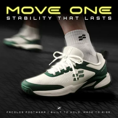 Pickleball Facolos Move on Sports Shoes - Suitable for Both Men and Women, Comfortable and Anti-Ankle Roll-Over Pickleball Tennis Shoes