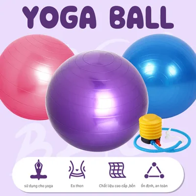 KÈM BƠM [ALL SIZE] Bóng tập Yoga/Gym Size 45,55,65,75 & 85cm trơn