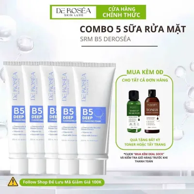Combo of 5 De Rosea Facial Cleanser - Deep Cleansing, Gentle, Moisturizing, Smooth Skin