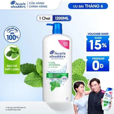 Dầu Gội HEAD & SHOULDERS Bạc Hà Mát Lạnh / Ngứa Da Đầu / Suôn Mượt Óng Ả Chai 1200ML