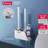 Cọ bồn cầu, cọ toilet nhà vệ sinh 3 trong 1, treo, dán tường, cán nhôm cao cấp không ghỉ sét Parroti Silicon - SL02