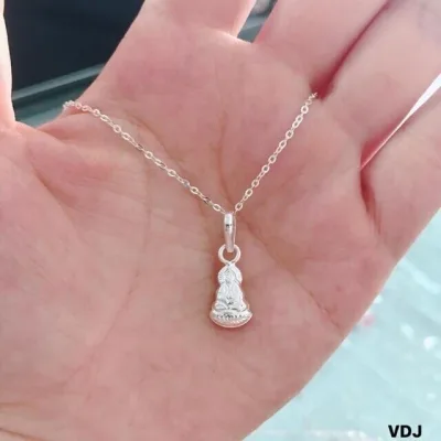 Dây chuyền nữ bạc thật mặt phật quan âm cầu may mắn - Kho sỉ bạc Nhất Linh