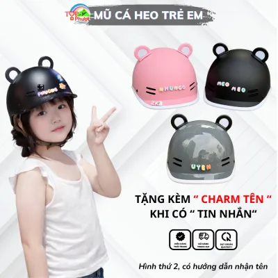 Nón Bảo Hiểm Kiểu Dáng Cá Heo Dành Cho Trẻ Em 5-12 Tuổi Tặng Kèm Phụ Kiện, Mũ Bảo Hiểm Đạt Chuẩn, Bảo Hành 12 Tháng