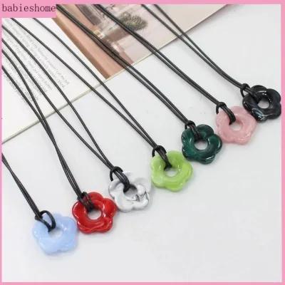 Babi Acrylic Hoa Mặt Dây Chuyền Quyến Rũ Vòng Cổ Sáp Dòng Neckchain Thời Trang Choker Dây Xích Tuyên Bố Mảnh Nữ Trang Sức Quà Tặng