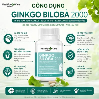 Thực phẩm chức năng, viên uống tuần hoàn máu não Ginkgo Bibola 2000mg
