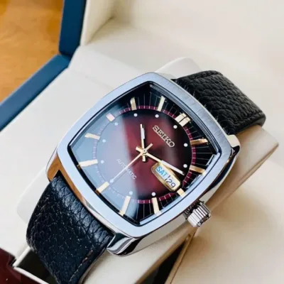 Đồng hồ nam dây da mặt vuông Seiko automatic SNKP23 size 41mm fullbox 3 màu lựa chọn