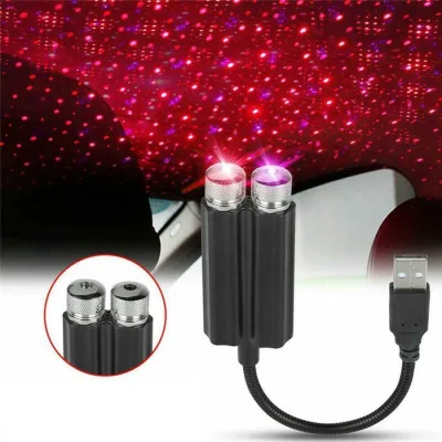 Cặp Đèn Led laser bầu trời Sao Trang Trí Nội Thất Ô Tô, Phòng Khách, Phòng Ngủ Cổng hiệu ứng ánh sáng chân cắm USB