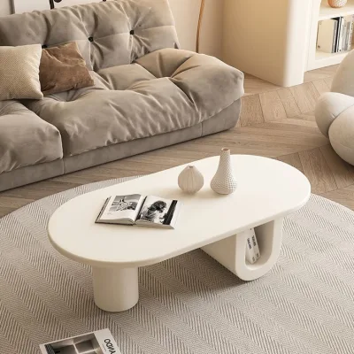 Bàn sofa chân chữ U, bàn decor phòng khách IINE gỗ MDF chống ẩm