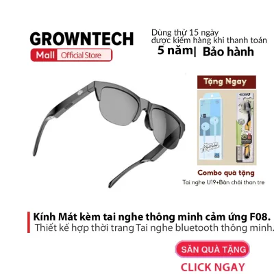 Growntech F06 Bluetooth 5.3 Glasses, Wireless Glasses That Support Calls, Anti-Blue Light, Waterproof