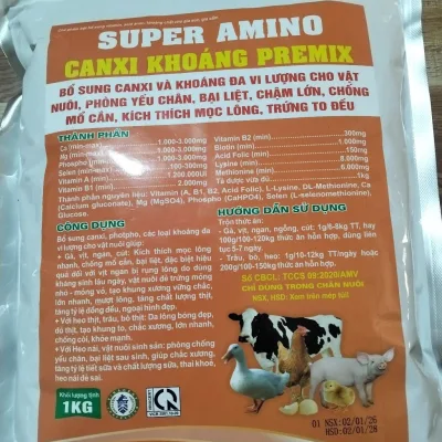 Bổ sung canxi cho heo nái 1kg canxi khoáng khoẻ gân, chắc xương, mẹ khoẻ