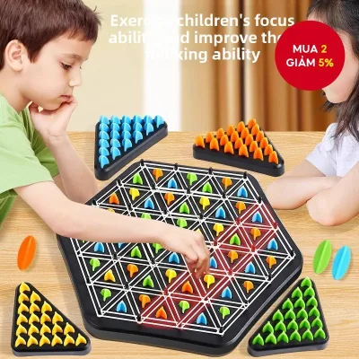 Trò chơi bảng xích cho trẻ em, Đồ chơi giáo dục cờ vua tam giác xếp hình, Trò chơi trên bàn chiến lược huấn luyện trí não